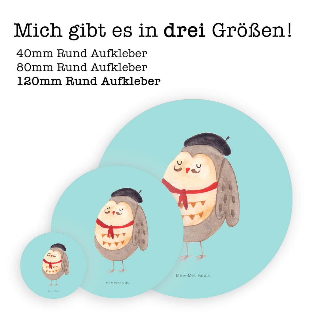 120mm Rund Aufkleber Eule Französisch Sticker, Aufkleber, Etikett, Kinder, rund, Eule, Eulen, Eule Deko, Owl, hibou, La vie est belle, das Leben ist schön, Spruch schön, Spruch Französisch, Frankreich