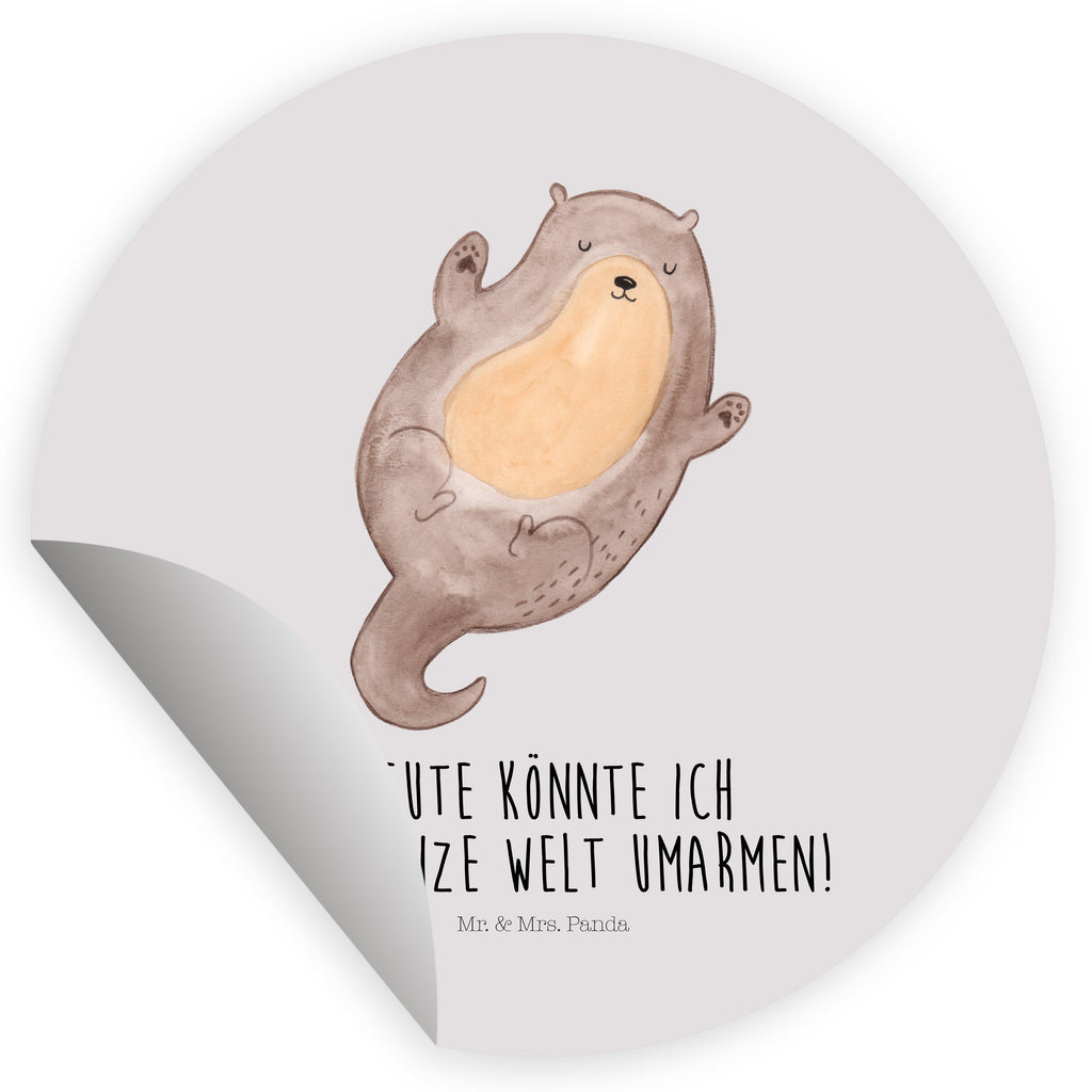 120mm Rund Aufkleber Otter Umarmen Sticker, Aufkleber, Etikett, Kinder, rund, Otter, Fischotter, Seeotter, Otter Seeotter See Otter