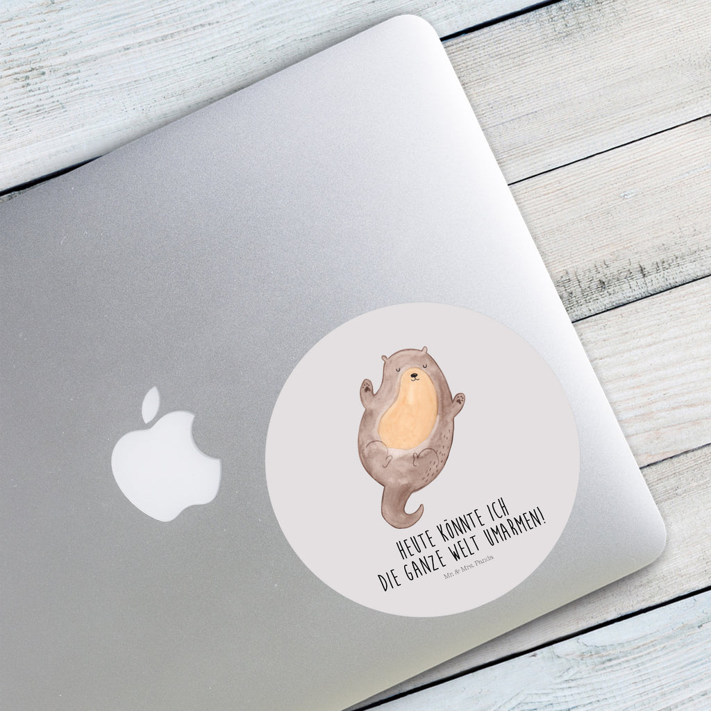 120mm Rund Aufkleber Otter Umarmen Sticker, Aufkleber, Etikett, Kinder, rund, Otter, Fischotter, Seeotter, Otter Seeotter See Otter