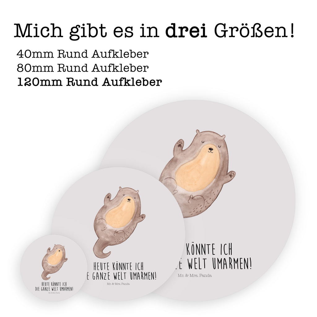 120mm Rund Aufkleber Otter Umarmen Sticker, Aufkleber, Etikett, Kinder, rund, Otter, Fischotter, Seeotter, Otter Seeotter See Otter