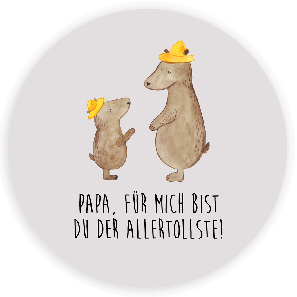 120mm Rund Aufkleber Bären mit Hut Sticker, Aufkleber, Etikett, Kinder, rund, Familie, Vatertag, Muttertag, Bruder, Schwester, Mama, Papa, Oma, Opa, Bär, Bären, Vater, Papi, Paps, Dad, Daddy, Lieblingsmensch, Sohn, Söhne, Kind, Vater-Sohn, Family, Vorbild