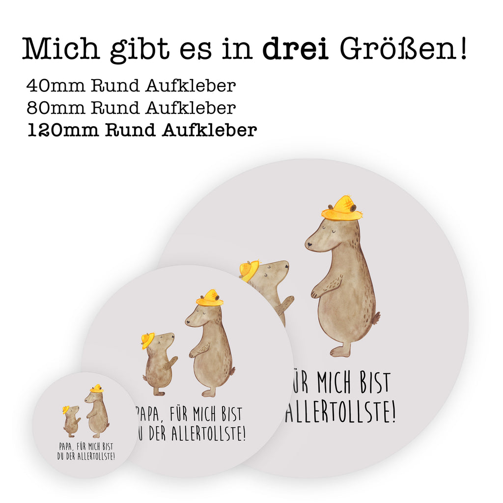 120mm Rund Aufkleber Bären mit Hut Sticker, Aufkleber, Etikett, Kinder, rund, Familie, Vatertag, Muttertag, Bruder, Schwester, Mama, Papa, Oma, Opa, Bär, Bären, Vater, Papi, Paps, Dad, Daddy, Lieblingsmensch, Sohn, Söhne, Kind, Vater-Sohn, Family, Vorbild