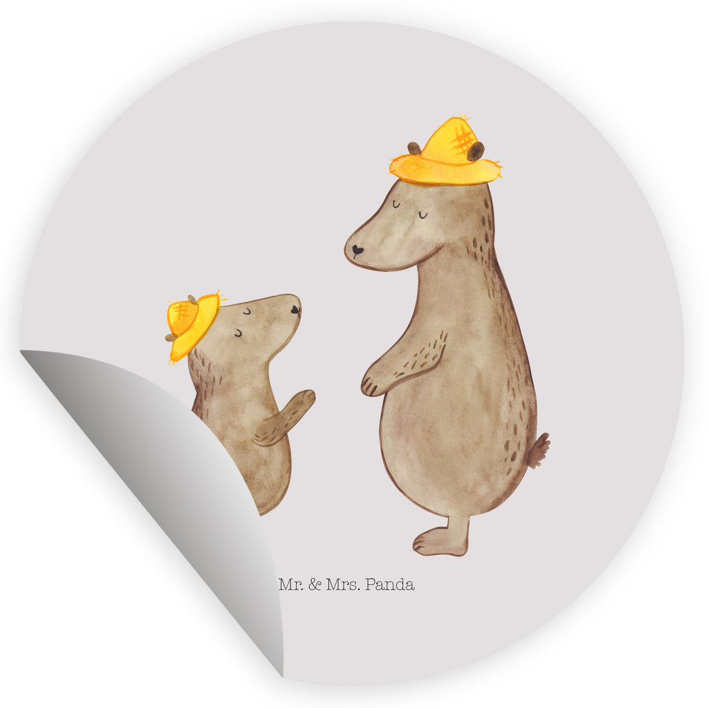 120mm Rund Aufkleber Bären mit Hut Sticker, Aufkleber, Etikett, Kinder, rund, Familie, Vatertag, Muttertag, Bruder, Schwester, Mama, Papa, Oma, Opa, Bär, Bären, Vater, Papi, Paps, Dad, Daddy, Lieblingsmensch, Sohn, Söhne, Kind, Vater-Sohn, Family, Vorbild