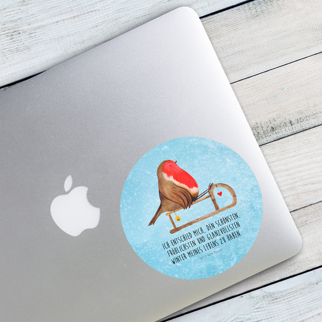 120mm Rund Aufkleber Rotkehlchen Schlitten Sticker, Aufkleber, Etikett, Kinder, rund, Winter, Weihnachten, Weihnachtsdeko, Nikolaus, Advent, Heiligabend, Wintermotiv, Schlitten, Vogel