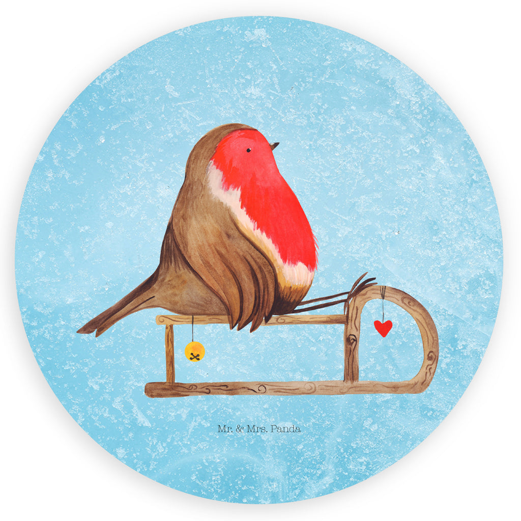 120mm Rund Aufkleber Rotkehlchen Schlitten Sticker, Aufkleber, Etikett, Kinder, rund, Winter, Weihnachten, Weihnachtsdeko, Nikolaus, Advent, Heiligabend, Wintermotiv, Schlitten, Vogel