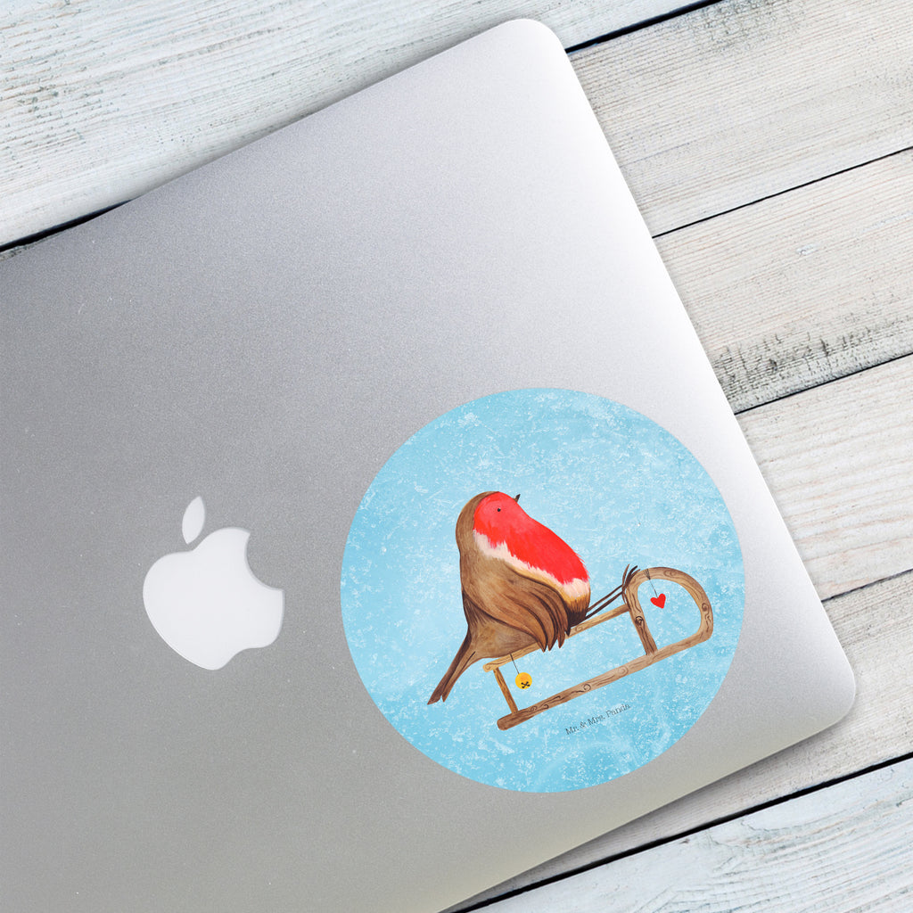 120mm Rund Aufkleber Rotkehlchen Schlitten Sticker, Aufkleber, Etikett, Kinder, rund, Winter, Weihnachten, Weihnachtsdeko, Nikolaus, Advent, Heiligabend, Wintermotiv, Schlitten, Vogel