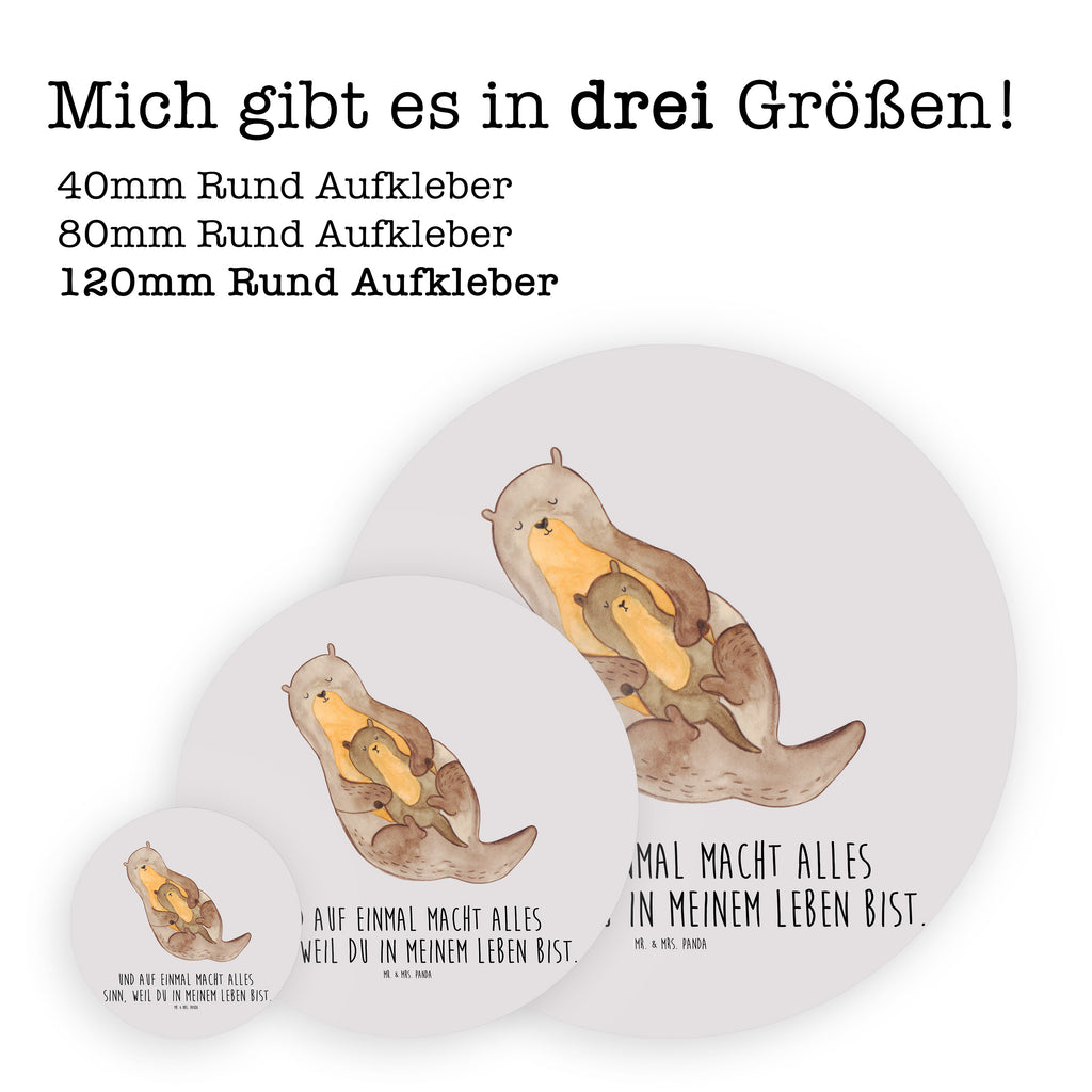 80mm Rund Aufkleber Otter mit Kind Sticker, Aufkleber, Etikett, Kinder, rund, Otter, Fischotter, Seeotter, Otter Seeotter See Otter