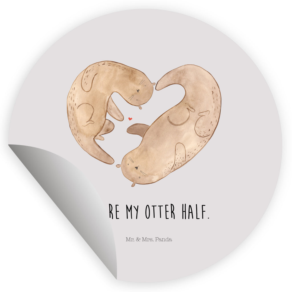 120mm Rund Aufkleber Otter Herz Sticker, Aufkleber, Etikett, Kinder, rund, Otter, Fischotter, Seeotter, Liebe, Herz, Liebesbeweis, Liebesgeschenk, Bessere Hälfte, Love you, Jahrestag, Hochzeitstag, Verlobung, gemeinsames Leben