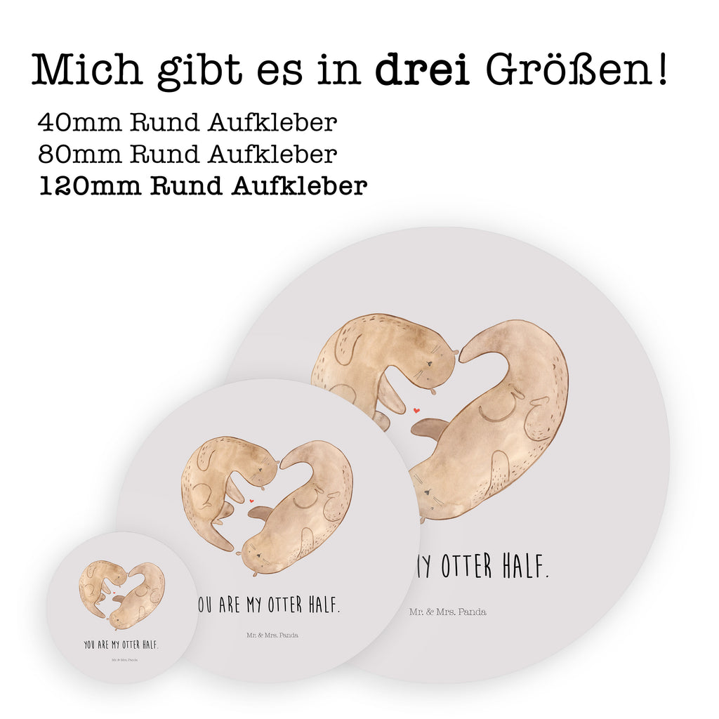 120mm Rund Aufkleber Otter Herz Sticker, Aufkleber, Etikett, Kinder, rund, Otter, Fischotter, Seeotter, Liebe, Herz, Liebesbeweis, Liebesgeschenk, Bessere Hälfte, Love you, Jahrestag, Hochzeitstag, Verlobung, gemeinsames Leben