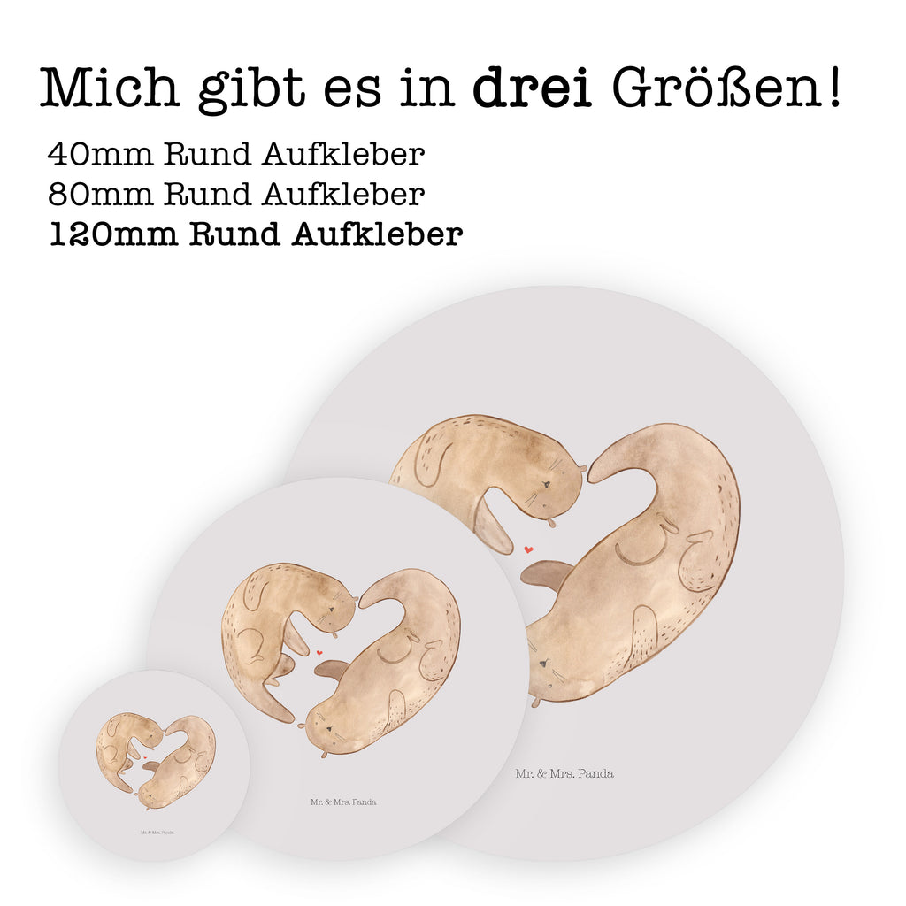 120mm Rund Aufkleber Otter Herz Sticker, Aufkleber, Etikett, Kinder, rund, Otter, Fischotter, Seeotter, Liebe, Herz, Liebesbeweis, Liebesgeschenk, Bessere Hälfte, Love you, Jahrestag, Hochzeitstag, Verlobung, gemeinsames Leben