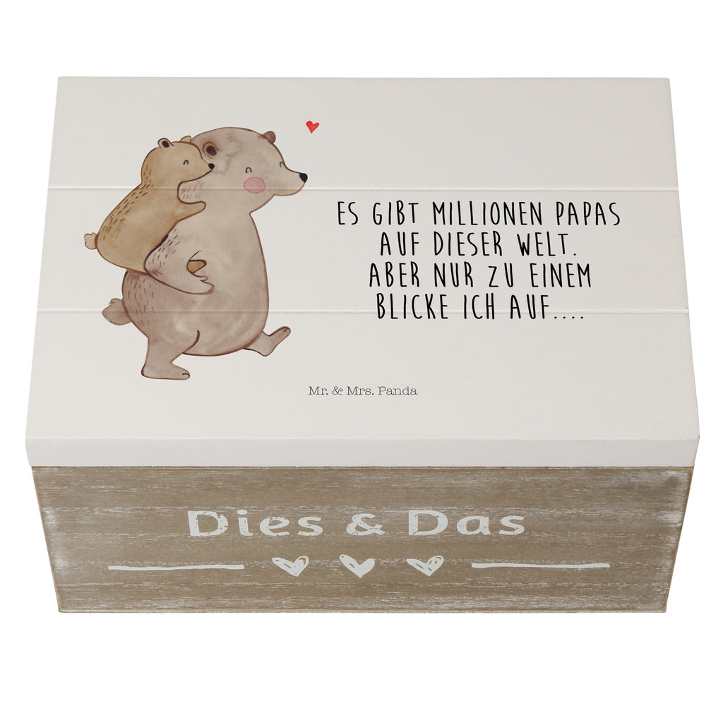 Holzkiste Papa Bär Holzkiste, Kiste, Schatzkiste, Truhe, Schatulle, XXL, Erinnerungsbox, Erinnerungskiste, Dekokiste, Aufbewahrungsbox, Familie, Vatertag, Muttertag, Bruder, Schwester, Mama, Papa, Oma, Opa, Geschenk, Vater, Papi, Vati, Onkel, Geburtstag
