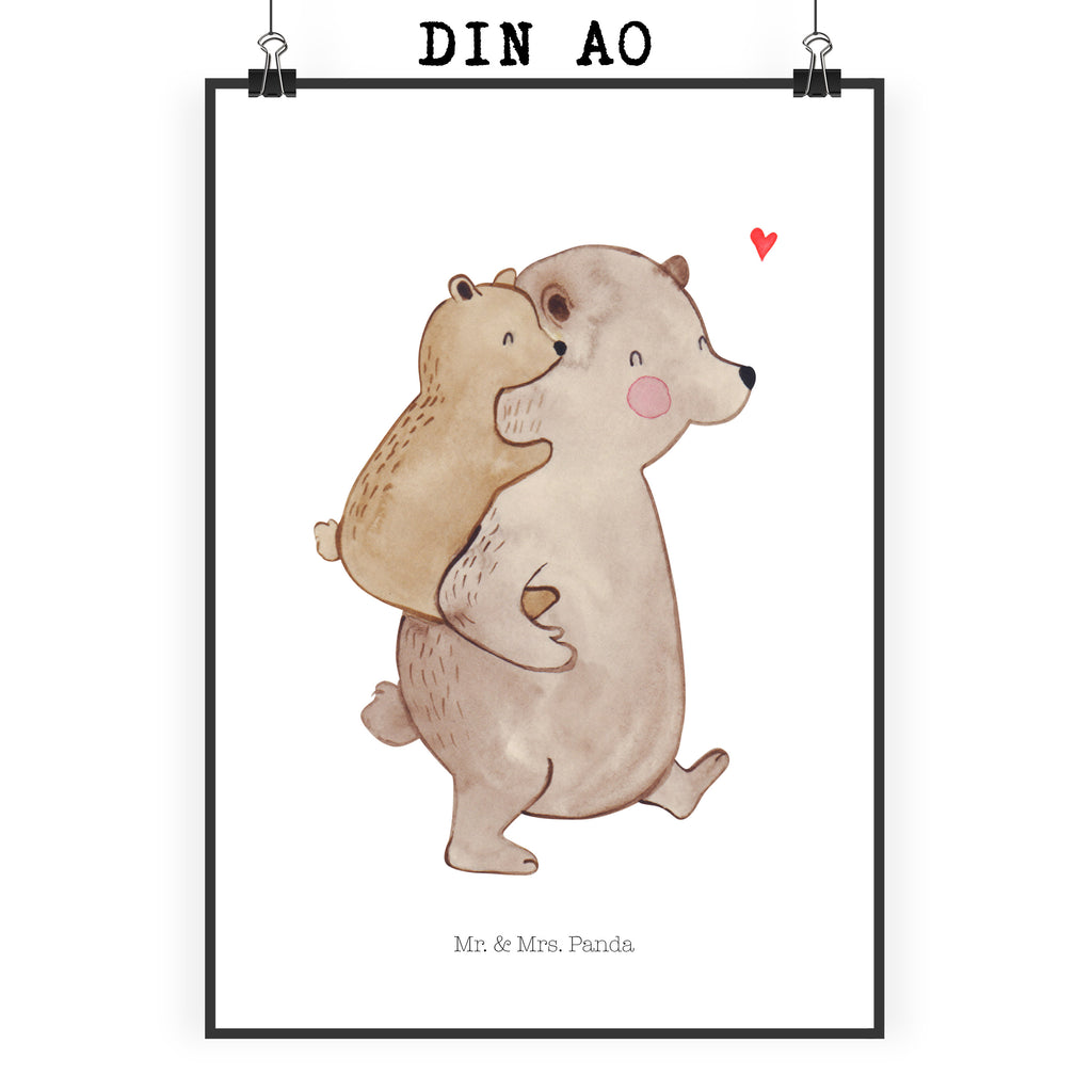 Poster Papa Bär Poster, Wandposter, Bild, Wanddeko, Küchenposter, Kinderposter, Wanddeko Bild, Raumdekoration, Wanddekoration, Handgemaltes Poster, Mr. & Mrs. Panda Poster, Designposter, Kunstdruck, Posterdruck, Familie, Vatertag, Muttertag, Bruder, Schwester, Mama, Papa, Oma, Opa, Geschenk, Vater, Papi, Vati, Onkel, Geburtstag