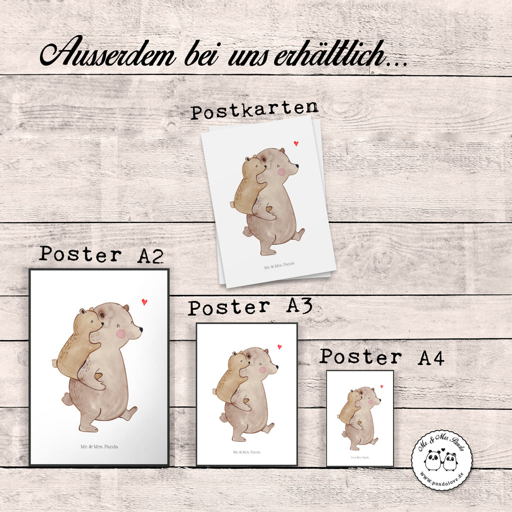 Poster Papa Bär Poster, Wandposter, Bild, Wanddeko, Küchenposter, Kinderposter, Wanddeko Bild, Raumdekoration, Wanddekoration, Handgemaltes Poster, Mr. & Mrs. Panda Poster, Designposter, Kunstdruck, Posterdruck, Familie, Vatertag, Muttertag, Bruder, Schwester, Mama, Papa, Oma, Opa, Geschenk, Vater, Papi, Vati, Onkel, Geburtstag