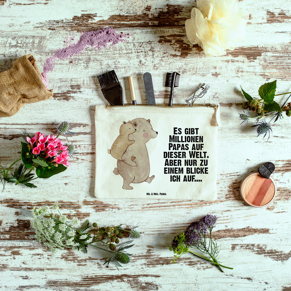 Schminktasche Papa Bär Schminktasche, Kosmetiktasche, Kosmetikbeutel, Stiftemäppchen, Etui, Federmappe, Makeup, XXL, Schminketui, Kosmetiketui, Schlamperetui, Familie, Vatertag, Muttertag, Bruder, Schwester, Mama, Papa, Oma, Opa, Geschenk, Vater, Papi, Vati, Onkel, Geburtstag