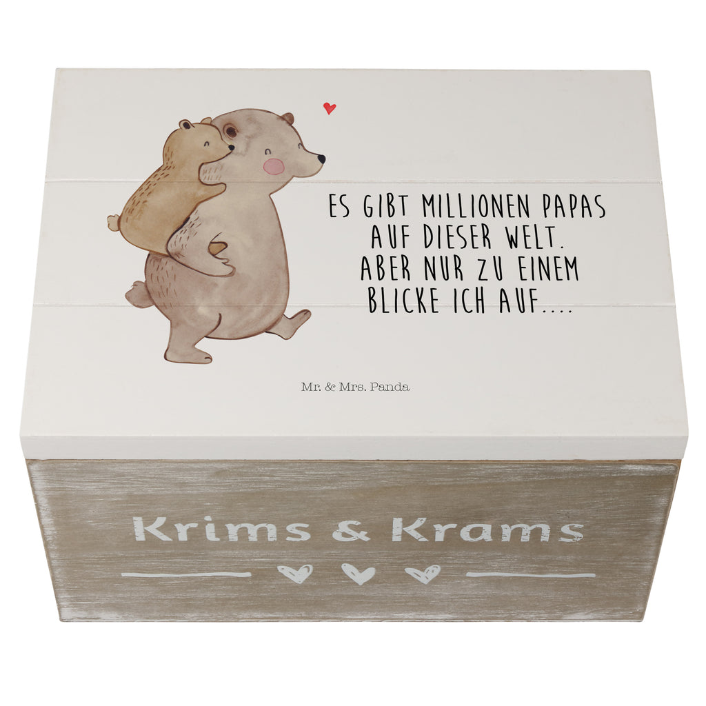 Holzkiste Papa Bär Holzkiste, Kiste, Schatzkiste, Truhe, Schatulle, XXL, Erinnerungsbox, Erinnerungskiste, Dekokiste, Aufbewahrungsbox, Familie, Vatertag, Muttertag, Bruder, Schwester, Mama, Papa, Oma, Opa, Geschenk, Vater, Papi, Vati, Onkel, Geburtstag