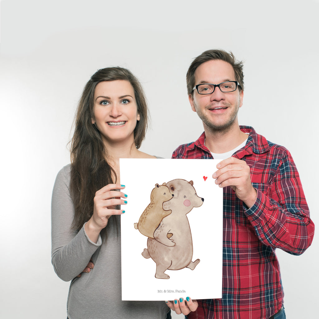 Poster Papa Bär Poster, Wandposter, Bild, Wanddeko, Küchenposter, Kinderposter, Wanddeko Bild, Raumdekoration, Wanddekoration, Handgemaltes Poster, Mr. & Mrs. Panda Poster, Designposter, Kunstdruck, Posterdruck, Familie, Vatertag, Muttertag, Bruder, Schwester, Mama, Papa, Oma, Opa, Geschenk, Vater, Papi, Vati, Onkel, Geburtstag