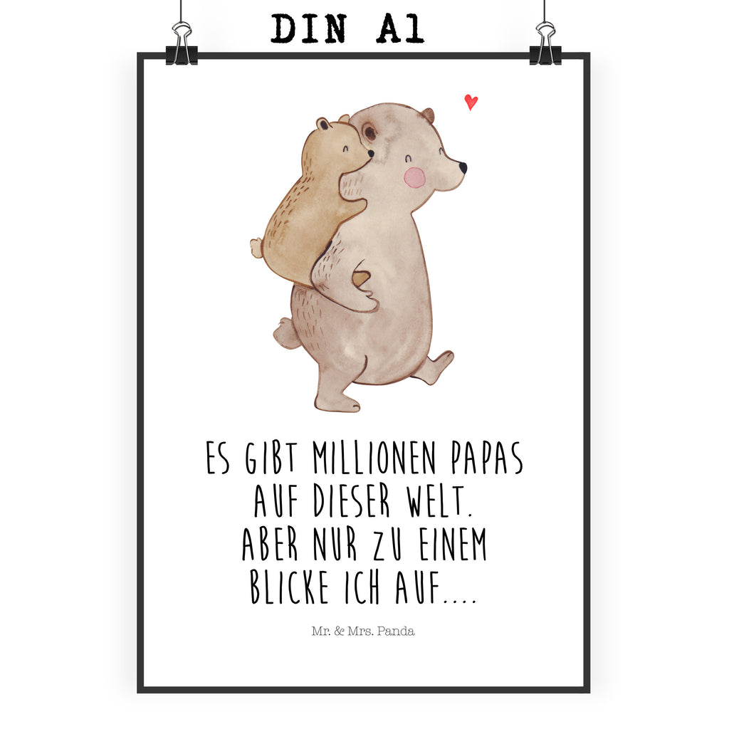 Poster Papa Bär Poster, Wandposter, Bild, Wanddeko, Küchenposter, Kinderposter, Wanddeko Bild, Raumdekoration, Wanddekoration, Handgemaltes Poster, Mr. & Mrs. Panda Poster, Designposter, Kunstdruck, Posterdruck, Familie, Vatertag, Muttertag, Bruder, Schwester, Mama, Papa, Oma, Opa, Geschenk, Vater, Papi, Vati, Onkel, Geburtstag