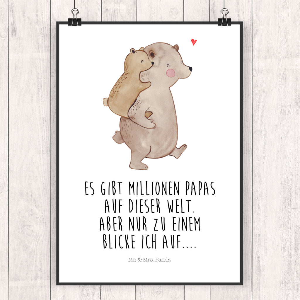 Poster Papa Bär Poster, Wandposter, Bild, Wanddeko, Küchenposter, Kinderposter, Wanddeko Bild, Raumdekoration, Wanddekoration, Handgemaltes Poster, Mr. & Mrs. Panda Poster, Designposter, Kunstdruck, Posterdruck, Familie, Vatertag, Muttertag, Bruder, Schwester, Mama, Papa, Oma, Opa, Geschenk, Vater, Papi, Vati, Onkel, Geburtstag