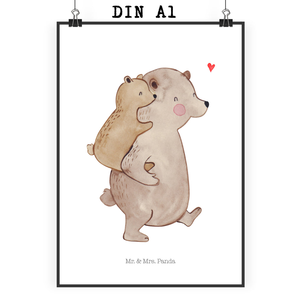 Poster Papa Bär Poster, Wandposter, Bild, Wanddeko, Küchenposter, Kinderposter, Wanddeko Bild, Raumdekoration, Wanddekoration, Handgemaltes Poster, Mr. & Mrs. Panda Poster, Designposter, Kunstdruck, Posterdruck, Familie, Vatertag, Muttertag, Bruder, Schwester, Mama, Papa, Oma, Opa, Geschenk, Vater, Papi, Vati, Onkel, Geburtstag