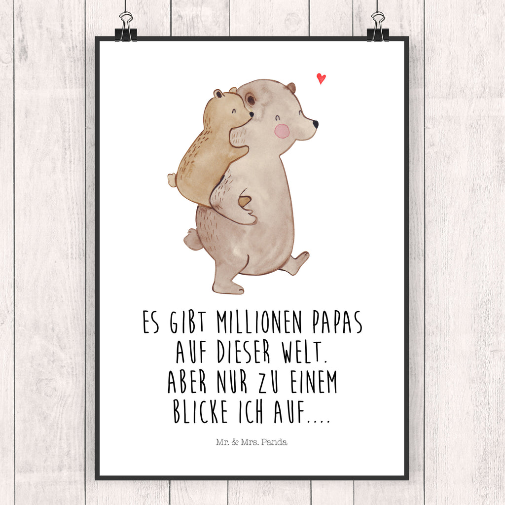 Poster Papa Bär Poster, Wandposter, Bild, Wanddeko, Küchenposter, Kinderposter, Wanddeko Bild, Raumdekoration, Wanddekoration, Handgemaltes Poster, Mr. & Mrs. Panda Poster, Designposter, Kunstdruck, Posterdruck, Familie, Vatertag, Muttertag, Bruder, Schwester, Mama, Papa, Oma, Opa, Geschenk, Vater, Papi, Vati, Onkel, Geburtstag
