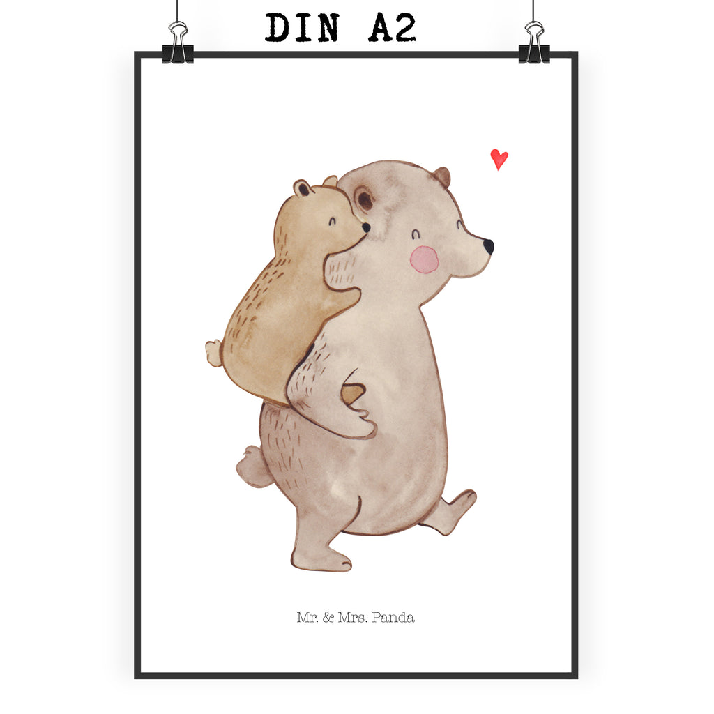 Poster Papa Bär Poster, Wandposter, Bild, Wanddeko, Küchenposter, Kinderposter, Wanddeko Bild, Raumdekoration, Wanddekoration, Handgemaltes Poster, Mr. & Mrs. Panda Poster, Designposter, Kunstdruck, Posterdruck, Familie, Vatertag, Muttertag, Bruder, Schwester, Mama, Papa, Oma, Opa, Geschenk, Vater, Papi, Vati, Onkel, Geburtstag