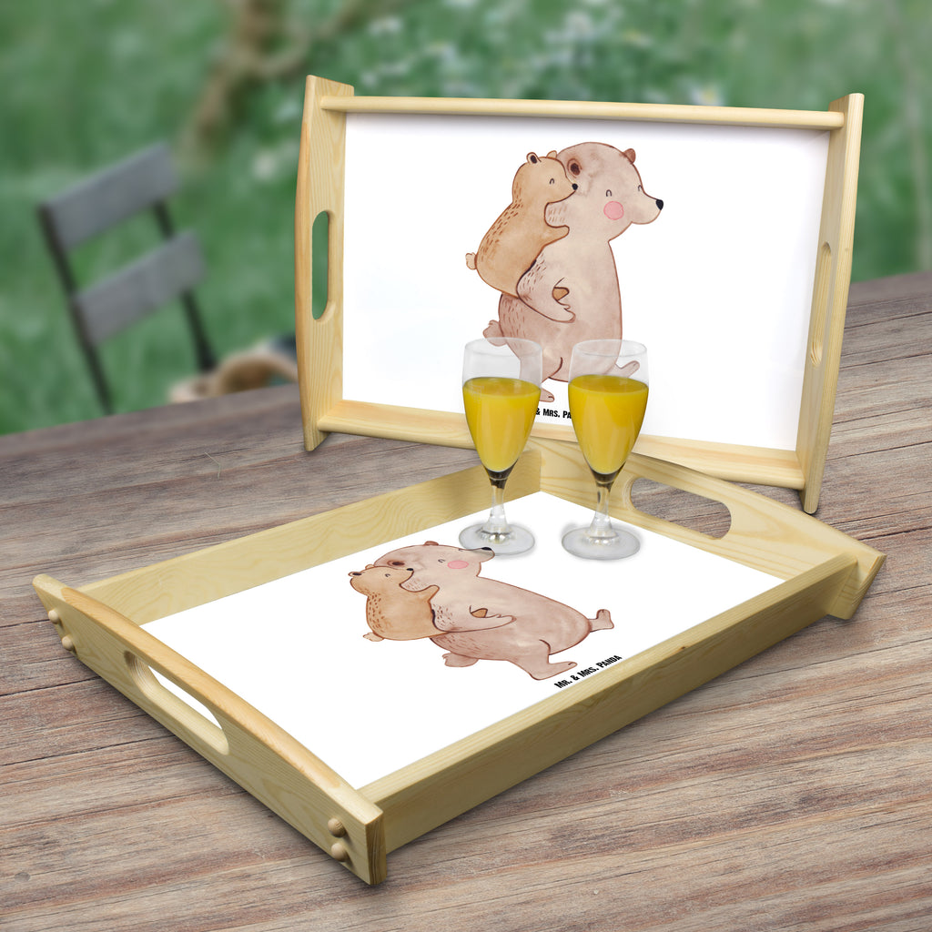 Serviertablett Papa Bär Tablett, Holztablett, Küchentablett, Dekotablett, Frühstückstablett, Familie, Vatertag, Muttertag, Bruder, Schwester, Mama, Papa, Oma, Opa, Geschenk, Vater, Papi, Vati, Onkel, Geburtstag