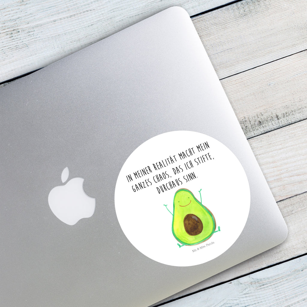 120mm Rund Aufkleber Avocado Happy Sticker, Aufkleber, Etikett, Kinder, rund, Avocado, Veggie, Vegan, Gesund, Chaos