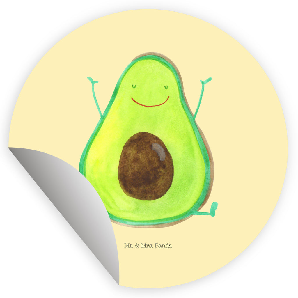 120mm Rund Aufkleber Avocado Happy Sticker, Aufkleber, Etikett, Kinder, rund, Avocado, Veggie, Vegan, Gesund, Chaos