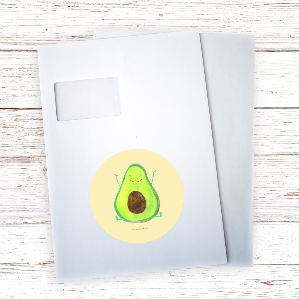 120mm Rund Aufkleber Avocado Happy Sticker, Aufkleber, Etikett, Kinder, rund, Avocado, Veggie, Vegan, Gesund, Chaos