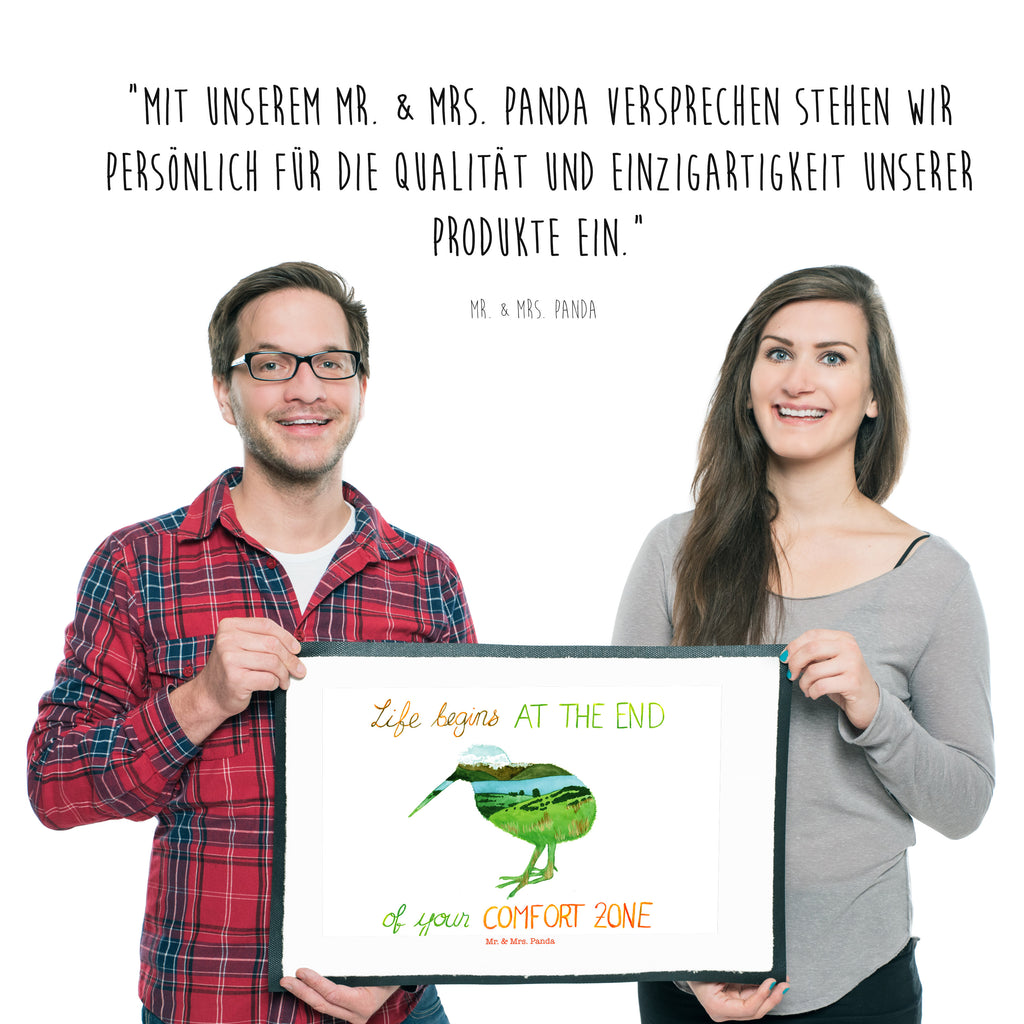 Fußmatte Kiwi Neuseeland Neuseeland, New Zealand, Kiwi, Kiwivogel, Komfortzone, Life begins, Motivation, Leben, Türvorleger, Schmutzmatte, Fußabtreter, Matte, Schmutzfänger, Fußabstreifer, Schmutzfangmatte, Türmatte, Motivfußmatte,  Haustürmatte, Vorleger  Blumen Deko, Frühlings Deko, Sommer Deko, Dekoration, positive Botschaft, Naturliebhaber, Outdoor, Natur, Abenteuer