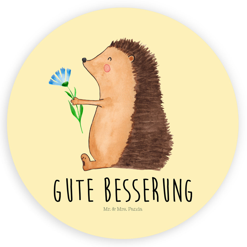 120mm Rund Aufkleber Igel mit Blume Sticker, Aufkleber, Etikett, Kinder, rund, süße Tiermotive, gute Laune, lustige Sprüche, Tiere, Igel, Gute Besserung, Genesungswünsche, Krankheit, Krankenhaus, krank, Besuch