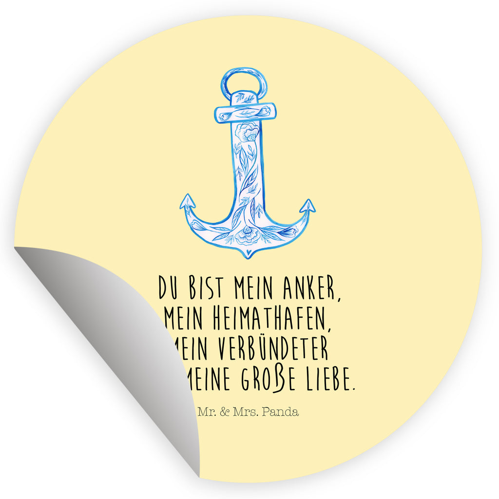 80mm Rund Aufkleber Anker Blau