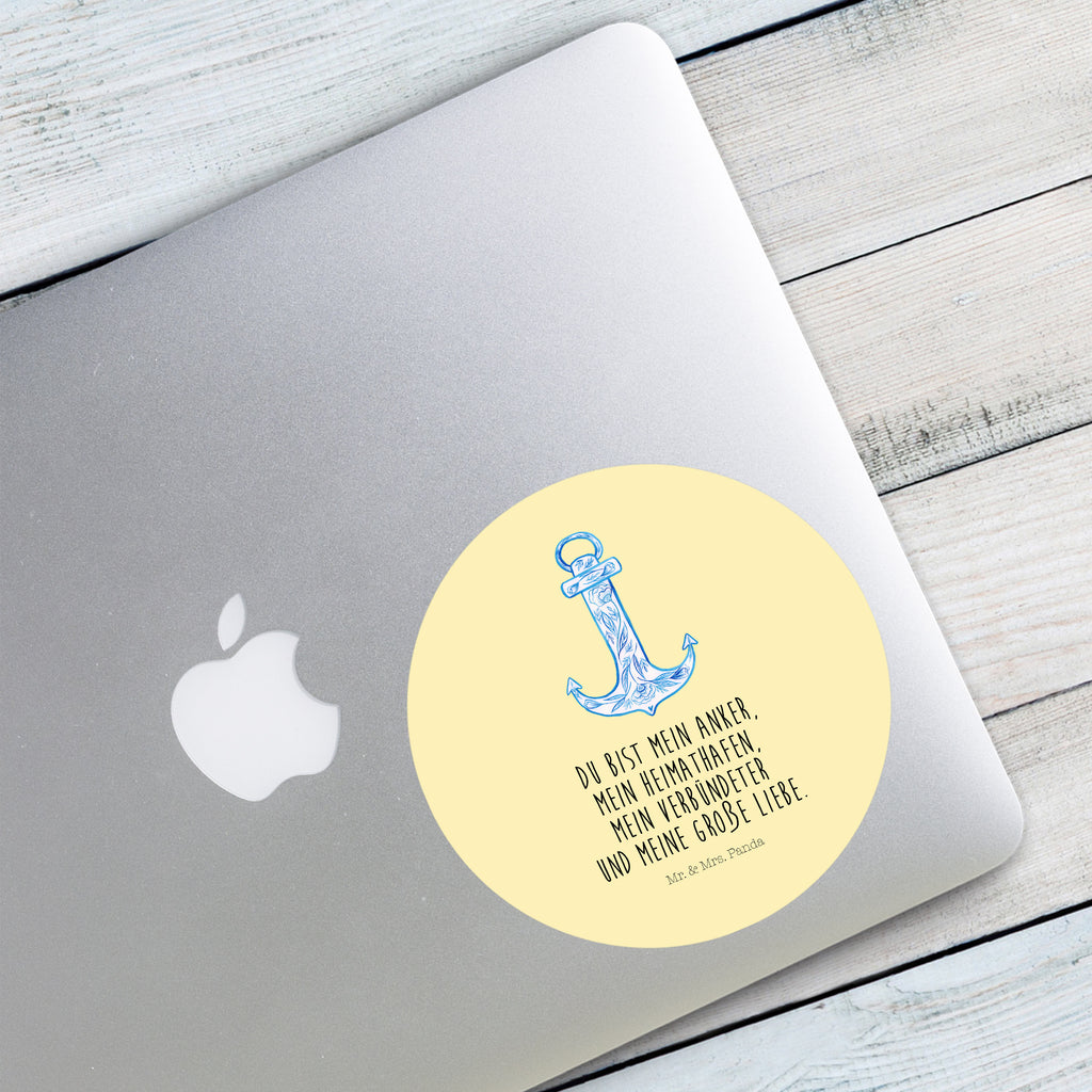 80mm Rund Aufkleber Anker Blau