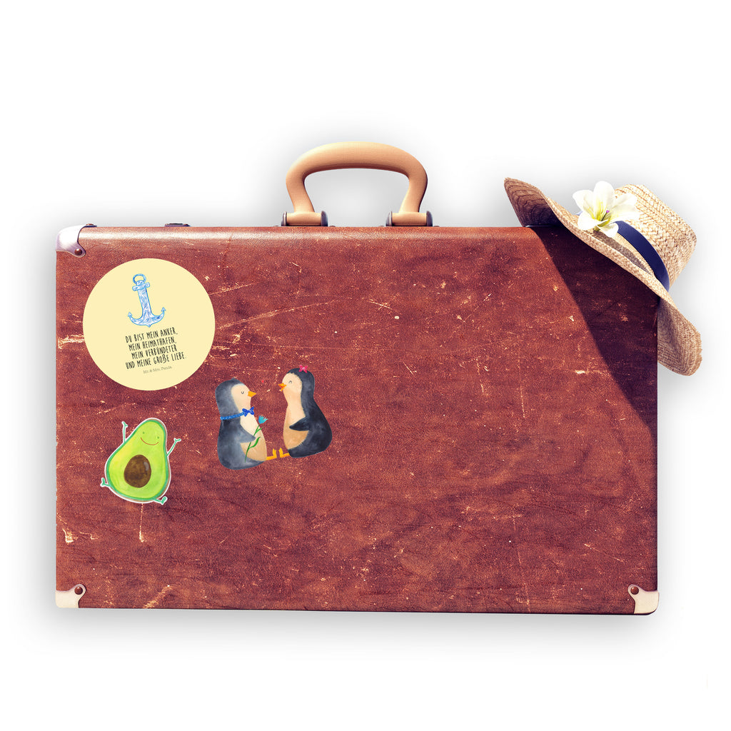 80mm Rund Aufkleber Anker Blau