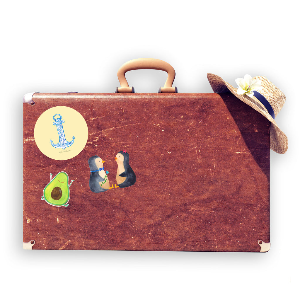 80mm Rund Aufkleber Anker Blau