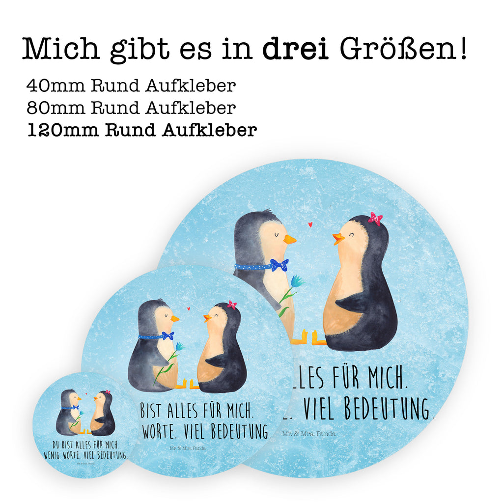 120mm Rund Aufkleber Pinguin Pärchen Sticker, Aufkleber, Etikett, Kinder, rund, Pinguin, Pinguine, Liebe, Liebespaar, Liebesbeweis, Liebesgeschenk, Verlobung, Jahrestag, Hochzeitstag, Hochzeit, Hochzeitsgeschenk, große Liebe, Traumpaar