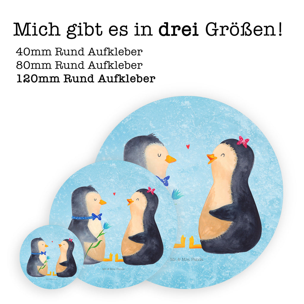 120mm Rund Aufkleber Pinguin Pärchen Sticker, Aufkleber, Etikett, Kinder, rund, Pinguin, Pinguine, Liebe, Liebespaar, Liebesbeweis, Liebesgeschenk, Verlobung, Jahrestag, Hochzeitstag, Hochzeit, Hochzeitsgeschenk, große Liebe, Traumpaar