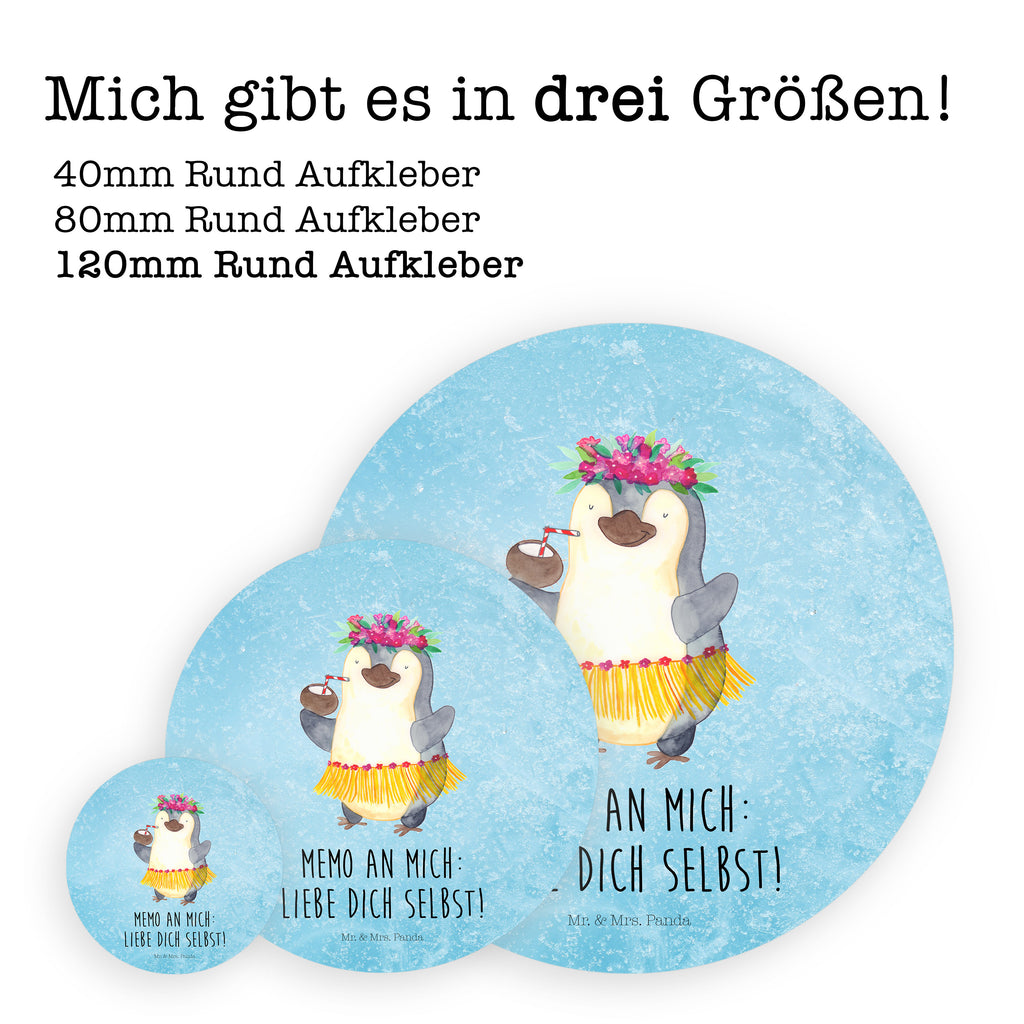 120mm Rund Aufkleber Pinguin Kokosnuss