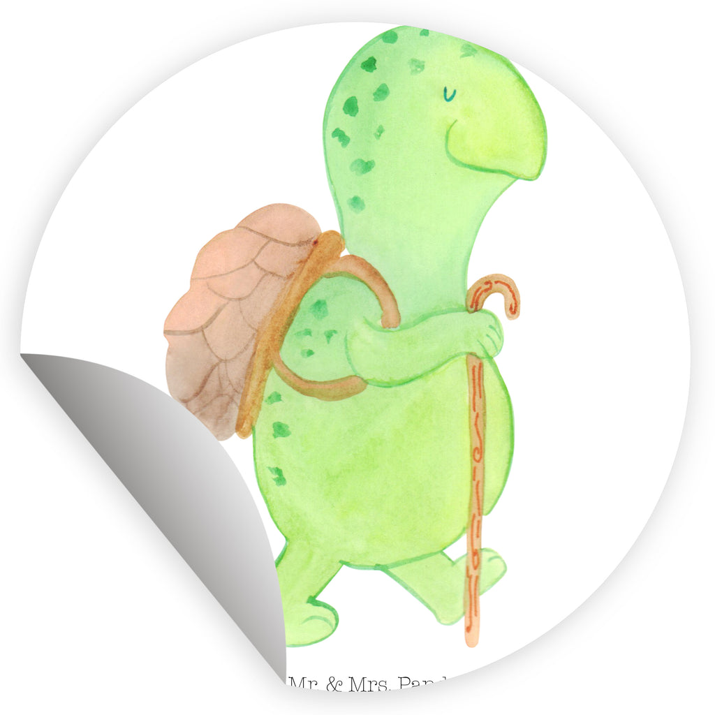 40mm Rund Aufkleber Schildkröte Wanderer Sticker, Aufkleber, Etikett, Kinder, rund, Schildkröte, Schildkröten, Motivation, Motivationsspruch, Motivationssprüche, Neuanfang