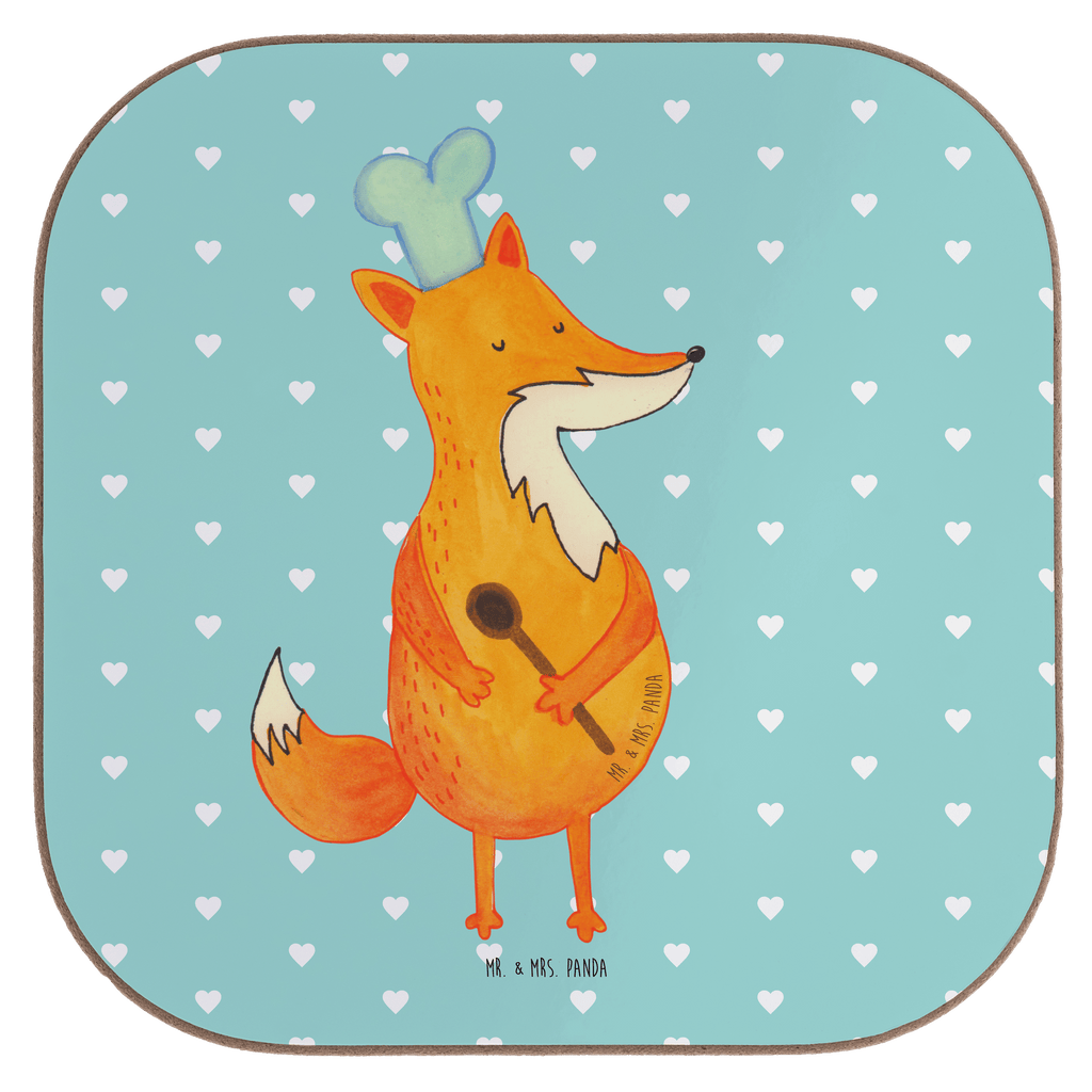 Quadratische Untersetzer Fuchs Koch Bierdeckel, Glasuntersetzer, Untersetzer Gläser, Getränkeuntersetzer, Fuchs, Füchse, Koch Geschenk, Küche Spruch, Küche Deko, Köche, Bäcker, Party Spruch, Spruch lustig, witzig