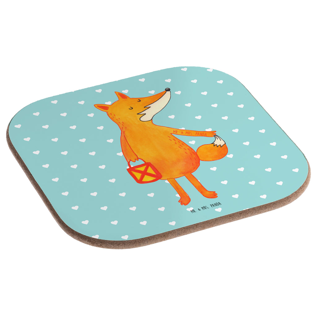 Quadratische Untersetzer Fuchs Laterne Bierdeckel, Glasuntersetzer, Untersetzer Gläser, Getränkeuntersetzer, Fuchs, Füchse, Spruch trösten, Liebeskummer Spruch, Laterne, Sankt Martin, Laternenumzug, Aufmuntern, Cäsar Otto Hugo Flaischlen