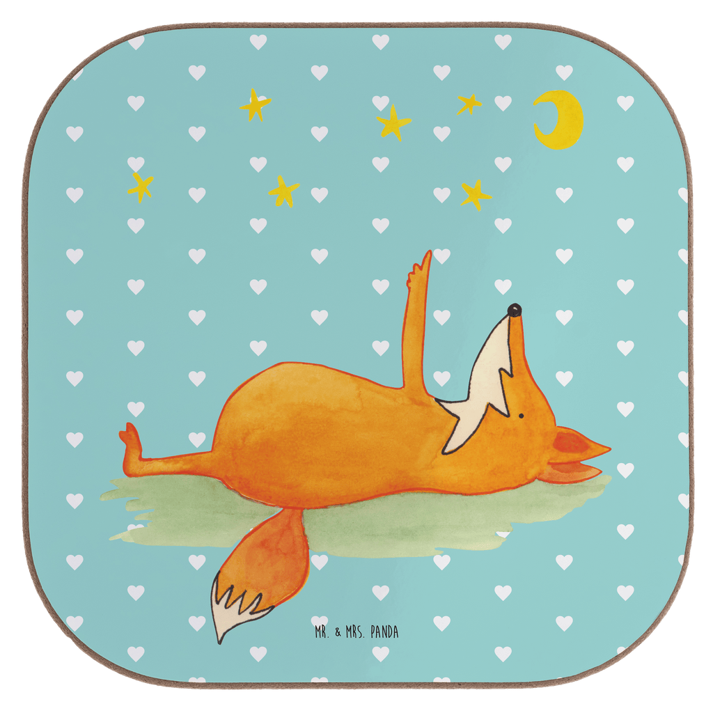 Quadratische Untersetzer Fuchs Sterne Bierdeckel, Glasuntersetzer, Untersetzer Gläser, Getränkeuntersetzer, Fuchs, Füchse, tröstende Worte, Spruch positiv, Spruch schön, Romantik, Always Look on the Bright Side of Life