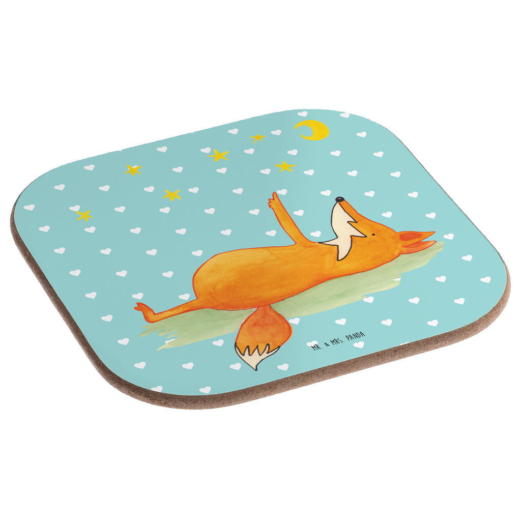 Quadratische Untersetzer Fuchs Sterne Bierdeckel, Glasuntersetzer, Untersetzer Gläser, Getränkeuntersetzer, Fuchs, Füchse, tröstende Worte, Spruch positiv, Spruch schön, Romantik, Always Look on the Bright Side of Life