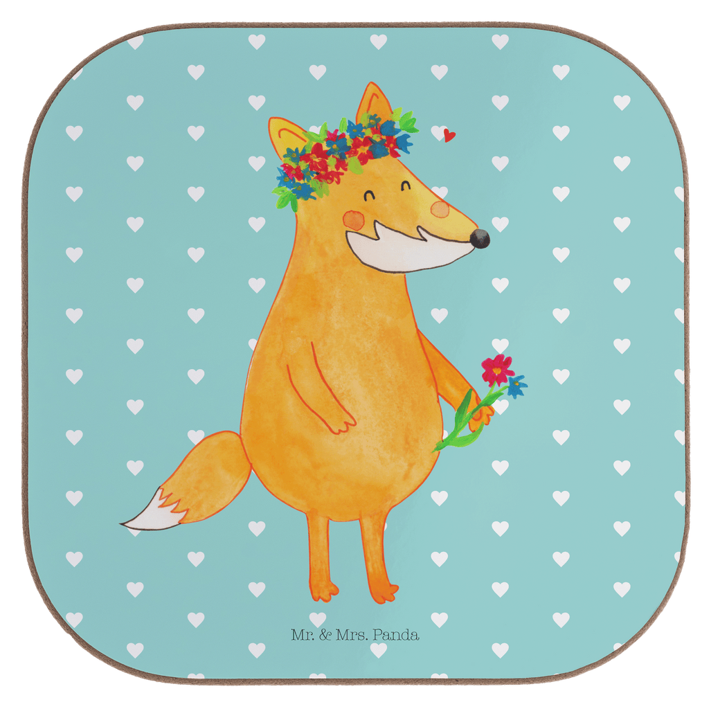 Quadratische Untersetzer Fuchs Blumenliebe Bierdeckel, Glasuntersetzer, Untersetzer Gläser, Getränkeuntersetzer, Fuchs, Füchse, Fox, Liebe, Freundin, Fuchsmädchen, Blumenmädchen, Freundinnen, Liebesbeweis, Blume, Blumen, Motivation, Freude, ich, mich, Selbstliebe