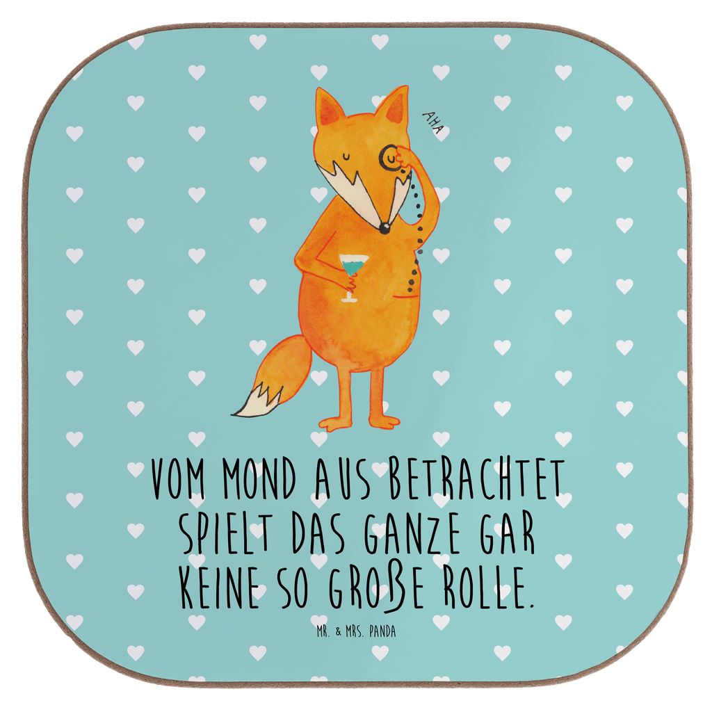 Quadratische Untersetzer Fuchs Lord Bierdeckel, Glasuntersetzer, Untersetzer Gläser, Getränkeuntersetzer, Fuchs, Füchse, tröstende Worte, Spruch lustig, Liebeskummer Geschenk, Motivation Spruch, Problemlösung