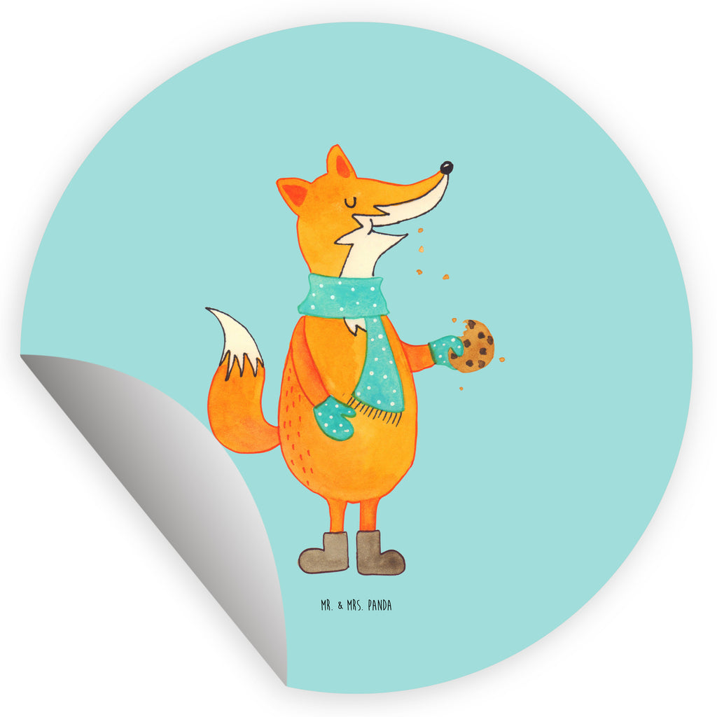 120mm Rund Aufkleber Fuchs Keks Sticker, Aufkleber, Etikett, Kinder, rund, Fuchs, Füchse, Backen Spruch, Kekse, Winter, Weihnachtszeit, Plätzchen, Liebe, Küche Deko