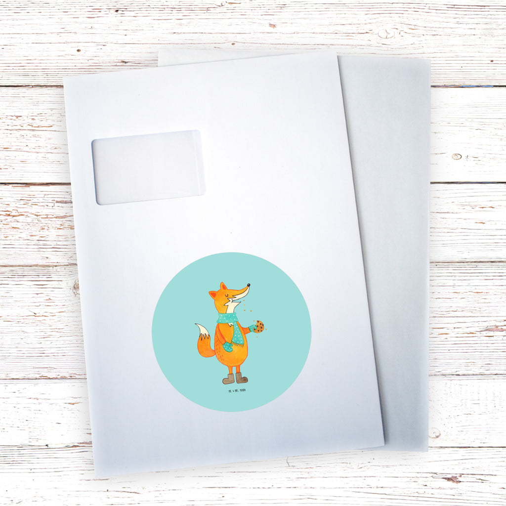 120mm Rund Aufkleber Fuchs Keks Sticker, Aufkleber, Etikett, Kinder, rund, Fuchs, Füchse, Backen Spruch, Kekse, Winter, Weihnachtszeit, Plätzchen, Liebe, Küche Deko
