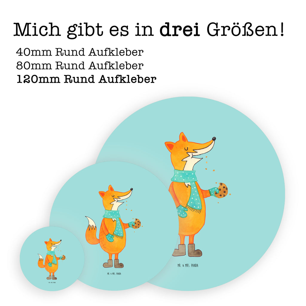 120mm Rund Aufkleber Fuchs Keks Sticker, Aufkleber, Etikett, Kinder, rund, Fuchs, Füchse, Backen Spruch, Kekse, Winter, Weihnachtszeit, Plätzchen, Liebe, Küche Deko