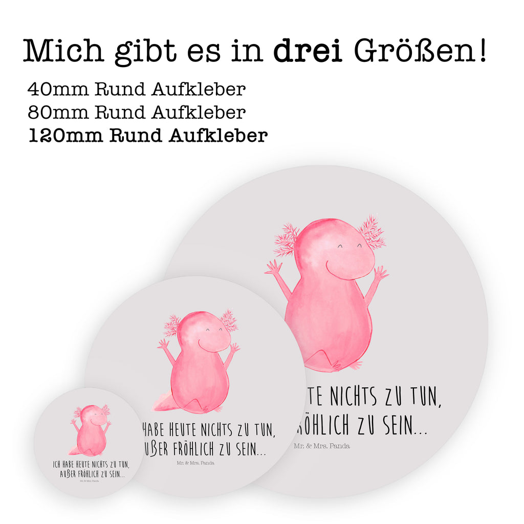 120mm Rund Aufkleber Axolotl Hurra