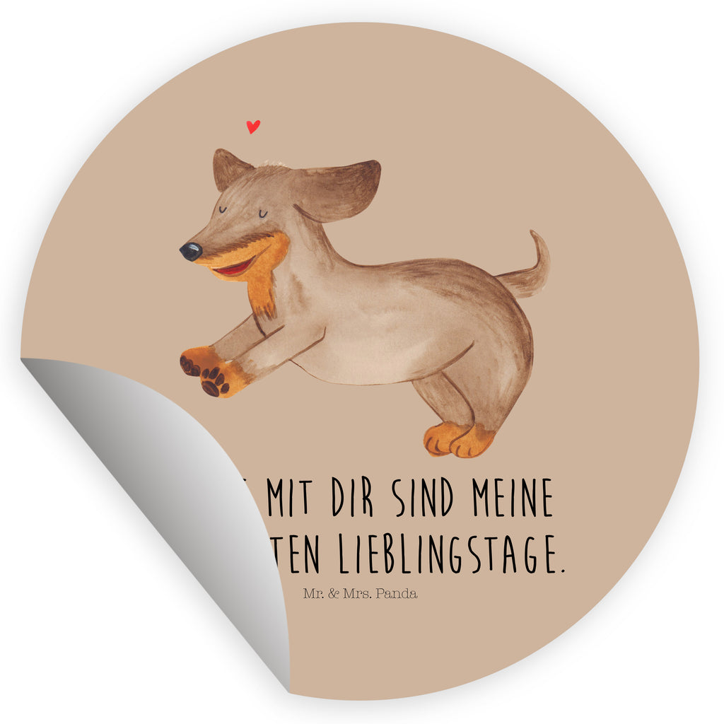 120mm Rund Aufkleber Hund Dackel fröhlich Sticker, Aufkleber, Etikett, Kinder, rund, Hund, Hundemotiv, Haustier, Hunderasse, Tierliebhaber, Hundebesitzer, Sprüche, Hunde, Dackel, Dachshund, happy dog